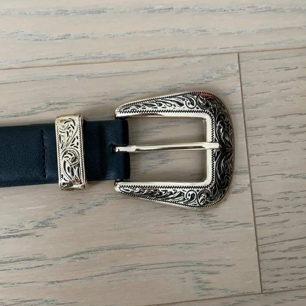 Express gold single buckle western belt - Picture 1 of 4